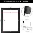 18x24 Assembled Canvas Frame for 0.6"-0.9" Deep Stretched Canvas, 0.75" Depth Floating Frame, Black(1PCS,Aluminum)