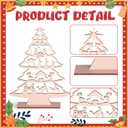 3 x Thyle Standing Christmas Nativity Scene Set Table Ornament Wooden Christmas Tree Sign Statue Jesus Nativity Set Farmhouse Xmas Tabletop Decoration for Xmas Indoor Decoration