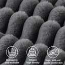 Headboard Pillow + A Long Neck Roll Pillow Body Pillow，Faux Fur Headboard Wedge Pillow with Removable Cover (Gray, Full：54x8x20 inches)
