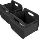 Sposuit Trunk Organizer for Car - Collapsible Split Trunk Storage with Reinforced Handles, SUV Trunk Organizers for Grocery Cargo(Black, 2Pack)