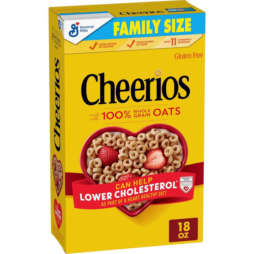 Cheerios, Heart Healthy Gluten Free Breakfast Cereal, Family Size, 18 oz (EXP 05/10/27)