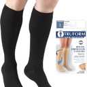 Truform 15-20 mmHg Compression Stockings for Men and Women, Knee High Length, Closed Toe, Black, Small