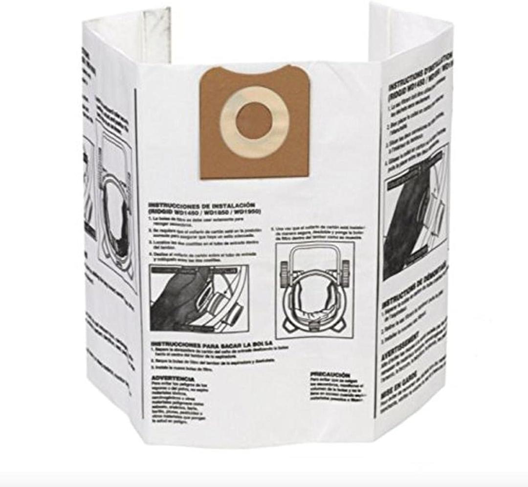 RIDGID - 23743 High Efficiency, Dry Pickup Dust Bags for 12 - 16 Gallon Wet / Dry Vacuums (2 Pack) (0)