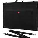 Nicpro Light Weight Art Portfolio Bag, 24"x36" Black Art Canvas Portfolio Case with Detachable Shoulder Strap, Leather Corners, Carrying Storage Case for Artwork, Poster, Sketching, and Drawing