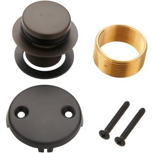 Bronze Tip Toe Bathtub Tub Drain Conversion Kit Assembly, Wellup Tub Drain Trim Kit with Two Hole Overflow Faceplate, Oil Rubbed Bronze (Orb)
