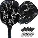 Kingberson Carbon Fiber Pickleball Paddle, High Spin & Control, Pro Pickleball Paddle - Pickleball Set with 1 Pickle Ball Racket, 1 Waterproof Carry Bag and 8 Overgrip Wraps