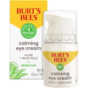 Burt's Bees Calming Eye Cream With Aloe and Rice Milk, Moisturizes Without Causing Redness or Irritation, 98.7 Percent Natural Origin Skin Care, 0.5 oz. Bottle (0.5 Ounce (Pack of 1))