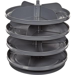 Durham 1104-95 Rotabin Gray Cold Rolled Steel 4 Revolving Shelves, 240lbs Capacity, 17" Diameter x 17-3/8" Height