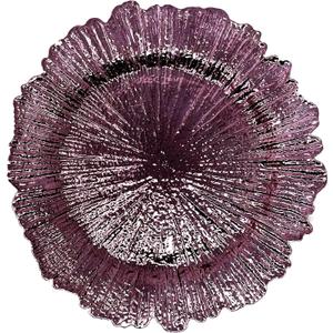 allgala 13-Inch 6-Pack Heavy Quality Plastic Round Charger Plates-Reef Purple-HD80338, Large