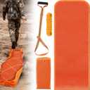 CHERAINTI Deer Drag Sled, Heavy Duty Tear Resistant Hunting Sled with Deer Drag Harness and Rope, Portable Hunting Accessories for Game Dragging, Hauling Elk, Turkey, Duck, and Ice Fishing Gear (Orange)