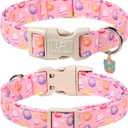 Easter Day Dog Collar, UP URARA PUP Easter Eggs Adjustable Pet Collar with Bowknot Charm, Colorful Eggs Dog Collars for Small Medium Large Dogs (XS)