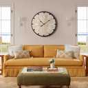 Vantic Farmhouse 24 Inch Extra Large Decorative Wall Clock with Metal Circle, Oversized Wood Wall Clock with Large Roman Numeral for Living Room, Bedrooms and Offices, Silent and Battery Operated