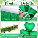 47 Pcs St. Patrick's Day Golf Cart Decorations Kit, St. Patrick Parade Car Decorations, Luck Shamrock Balloons Pleated Fan Flag Tinsel Garlands Foil Curtains Paper Fans for Irish Festival Party Decor