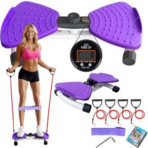 Waist Twister Machine Exercise, Ultra-Quiet Adjustable Ab Twist Board for Exercise with Smart LED Display, 350LBS Capacity, Waist Twisting Fitness Tool, Home Gym Equipment Workout for Women Men (Purple)