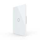 LIVOLO Modern Electrical Wall Light Switch 1Gang Tempered Glass Panel 2 Pole Wall Touch Light Switch with Led Indicator,No Neutral Wire 3Way (1Gang White)