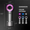 Lyon Lash Portable USB Rechargeable Bladeless Mini Fan/Air Conditioning Blower/Handheld Cooling Dryer, Essential Eyelash Extension Supplies, Dries Glue/Adhesive Rapidly (Nickel/Fuchsia Pink)