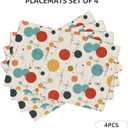 Modern Mid Century Placemats Set of 4 Washable Table Place Mats for Dining Kitchen Party Decor