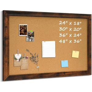 Cork Board Bulletin Board, 36"x24" Corkboard for Wall