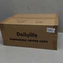 DAILYLIFE 12oz Insulated Black Disposable Coffee Cups with Lids- 100 Pack, To Go Coffee Cups for Hot Drinks, Leak Proof Design, Ideal for Cafes, Offices, Paries and Family