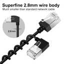 Ultra Slim 90 Degree Cat 6A Ethernet Cable Left Angled 30 Feet 2Pack, 10Gbps High-Speed Internet Flexible Cable for PC, Router, Ps4/5 (Black)