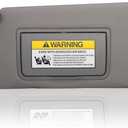 NHILES Left Driver Side Sun Visor Compatible with Honda Accord 2008 2009 2010 2011 2012 2013 2014 2015 2016 2017 with Light Replaces # 83280-TA5-A51ZA (Grey)