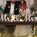 Mr & Mrs Sign for Wedding Table, Wedding Decorations for Reception, Large Wooden Letters Centerpieces Decor for Sweetheart Table, Ceremony, Anniversary, Party and Valentine's Day(White)