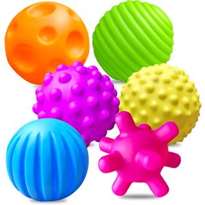 6 Pack Sensory Balls for Toddlers 1-3, Sensory Baby Toys 6-12 Months, Infant Squeeze Sensory Toys Soft Multi Ball Set Gifts with Bright Color Textured