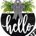 17 inch Rustic Welcome Sign with Bow and 3D Letters for Front Door