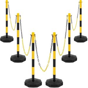 Konohan 6 Sets 34 Inch Delineator Post Parking Cone Barrier,Yellow,Black