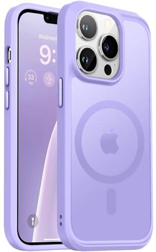 Vooii for iPhone 13 Pro Phone Case,[Compatible with Magsafe] Translucent Matte Shockproof Women Men Girl Protective Case Cover for iPhone 13 Pro (ONLY) 6.1", Light Purple, Pack Of 2