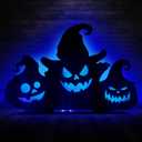 Halloween Table Decorations Wooden Pumpkin Tabletop Centerpieces Decoration Sign with Lights, Farmhouse Home Indoor Party Decor(Pumpkin)