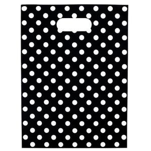 Choice Marts 100 Black Polka Dots Bags for Small Business 1.5Mil 9"x12" Perfect For Merchandise and Retail Extra Thick Glossy With Handles