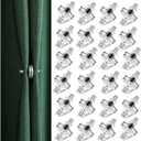 CEYAZYE 24Pairs Curtain Magnetic Closure, Silver Magnets Clips Prevent Light Leaking, Strong Magnet Buckle, Curtain Weights for Shower Home Bedroom Office Bathroom Curtains (0.8 x 0.6in)
