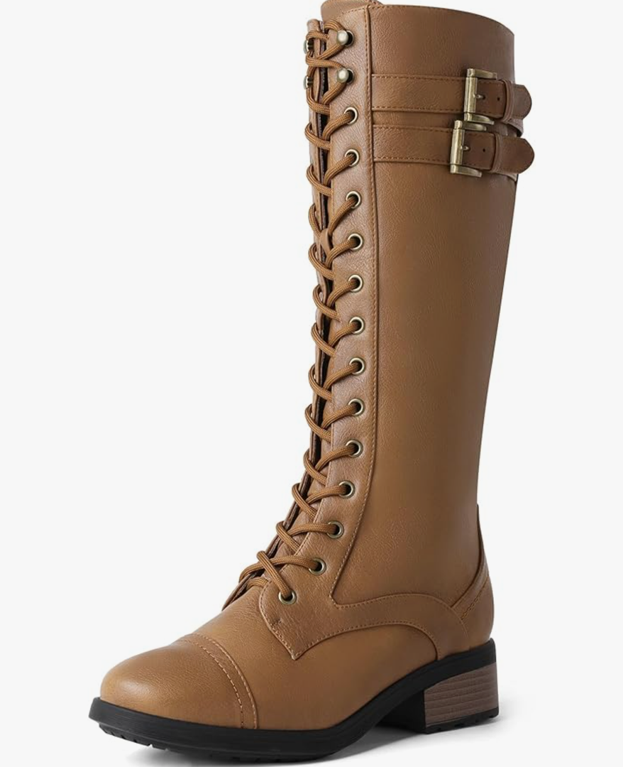 DREAM PAIRS Women's Pu Knee High Riding Combat Boots size 5