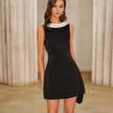 RIHOAS Women's Satin Mini Dress Cowl Neck Backless Mini Dress,Backless Sleeveless A-Line Party Cocktail Dress | Red,Cowl Neck,Backless,Sleeveless,Wedding Guest,Semi Formal,Elegant,Prom,Fall,Homecoming,Graduation,Birthday,2026 (Black, S)