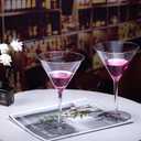 Handblown Crystal Martini Glasses Set of 4-9.5 oz Coupe Glass Set with Stem - Elegant Cocktail Glasses for Bar, Margarita, Cosmopolitan, Manhattan, Gimlet - Unique Gift for Mothers Day