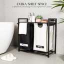 CWS Home Goods Laundry Basket Organizer with 2 Removeable Bags & A Large Top Shelf Laundry Hamper with Handles for Clothes or Toys for Laundry Room, Bathroom, & Dorm with 2x 45Pounds Bags (46LBs)