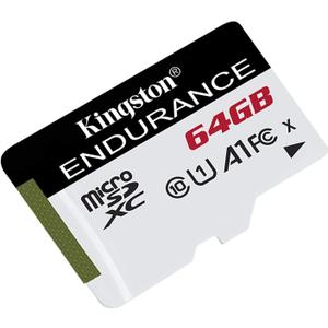 Kingston Tarjeta MicroSD de alta resistencia de 64 GB de alto rendimiento, 1080P, Full HD, lectura de hasta 95 MB/S, (SDCE/64GB)