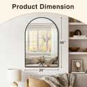 Vanity Bathroom Mirror for Wall, 2 Pack 30"x20" Arched Bathroom Mirror for Over Sink, Arched Metal Frame for Bedroom, Living Room, Entryway, Hanging or Leaning, Black