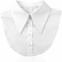 Fake Collar White Detachable Collar for Women, Elegant Formal Faux Blouse Collars, Big Pointed False Cotton Collars Shirts Half Shirt, Versatile Layering Accessories for Dresses, Suit, Outfits (White)