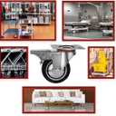 12 Pack 3" Swivel Caster Wheels with Double Brake Non Skid No Mark With Brake