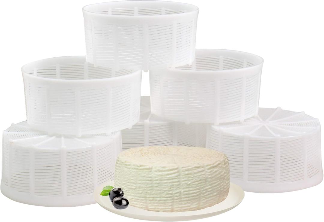 6 Pcs Soft Cheese Mold for Cheese Making 2.55QT - Cheese Making Mold - Cream Cheese Form Mold - Homemade Cheese Making Supplies - Molde Para Queso Fresco Casero - Feta Ricotta Cheese Making Basket