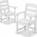 DWVO Patio Dining Chairs Set of 2, All-Weather HDPE Resin Outdoor Chairs, 2 Piece-armchair