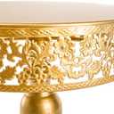 Jucoan 10 Pieces Gold Metal Cake Stand Set, Cupcake Holder Pastry Candy Fruits Serving Plate, Gold Dessert Table Stands and Trays Set for Wedding Birthday Baby Shower Bridal Christmas New Year Party