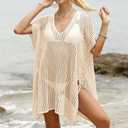 Women's Loose Swimsuit Crochet Sexy V Neck Swim Coverups Bathing Suit Bikini Cover up Vacation Summer Beach Dresses