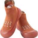 Baby Sock Shoes Boys Girls First Walking Infant Toddler Shoes Non Slip Lightweight Indoor Outdoor (Brown)