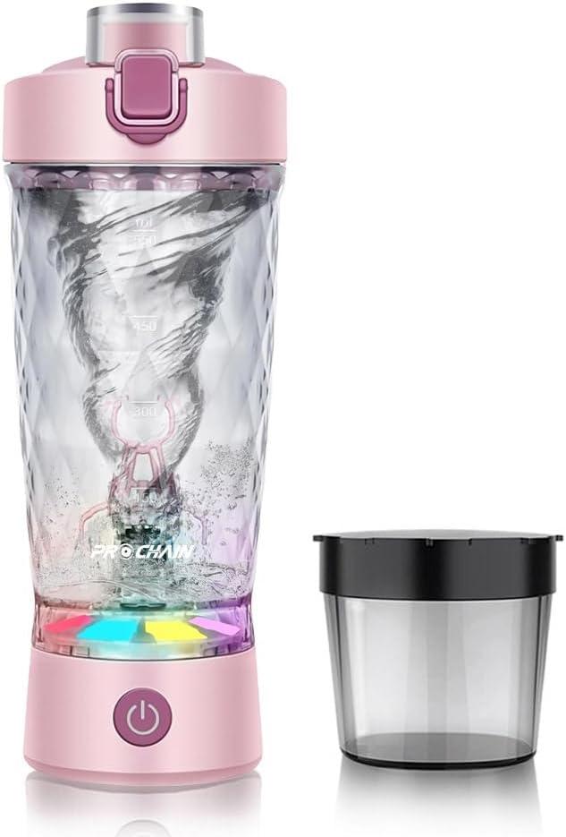 PROCHAIN Electric Protein Shaker Bottle, Protein Shakes Mixer, Portable Pre Workout Self Mixing Cup, Made with BPA-Free Tritan, 22oz (Pink)