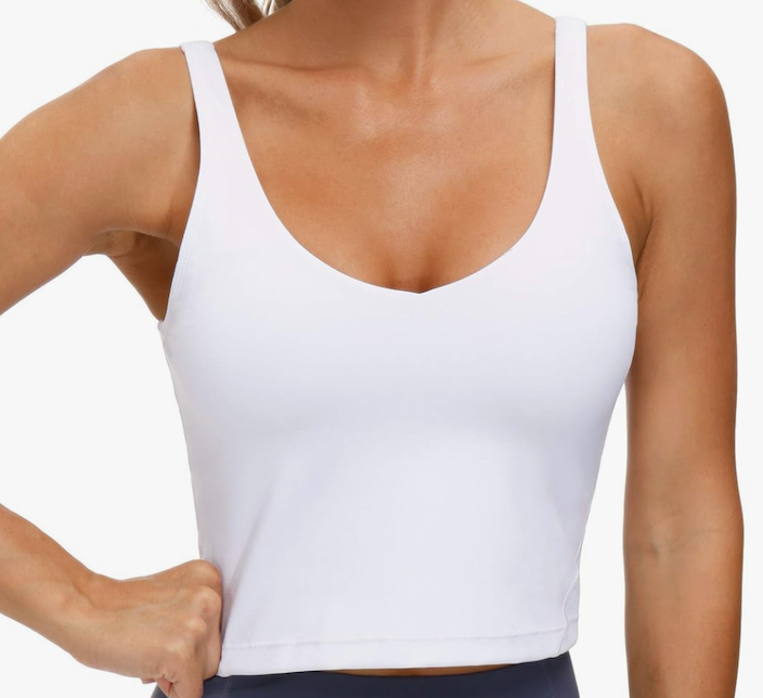 THE GYM PEOPLE Womens' Sports Bra Longline Wirefree Padded with Medium Support, Size M