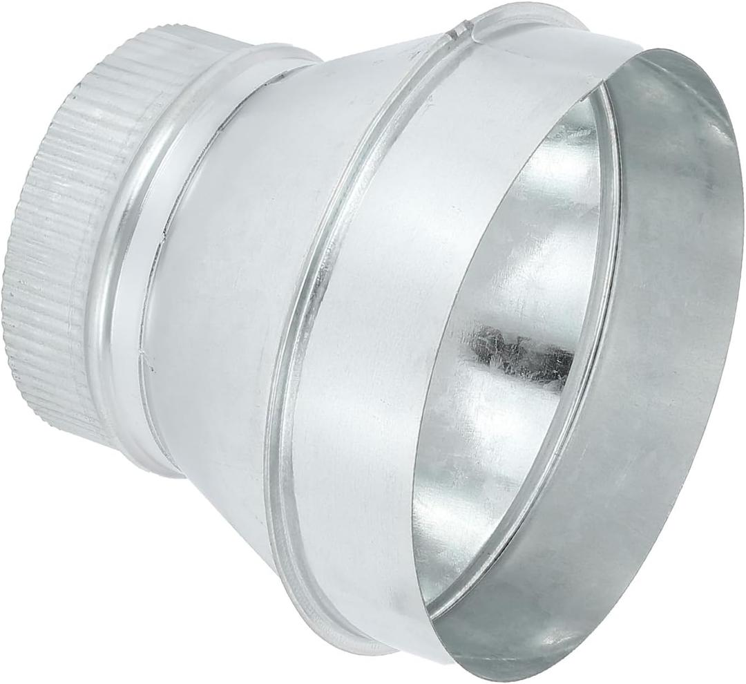 PATIKIL 7 Inch to 5 Inch Duct Reducer, Galvanized Steel Round Air Duct Reducer Crimped Pipe Increaser Adapter Connector Fitting Coupling for HVAC, Ventilation Systems