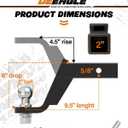 DEEAGLE 2 in Ball Hitch with Pin, Heavy Duty Steel Receiver Hitch, Fits 2 in Receiver, 7500lbs, 6 in Drop